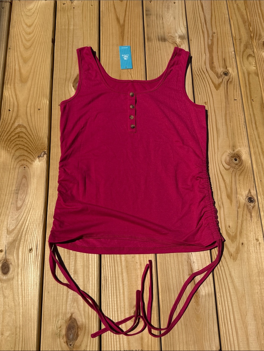 NWT Cupshe Hot Pink Sleeveless Tank Top with Side Strings Size Small